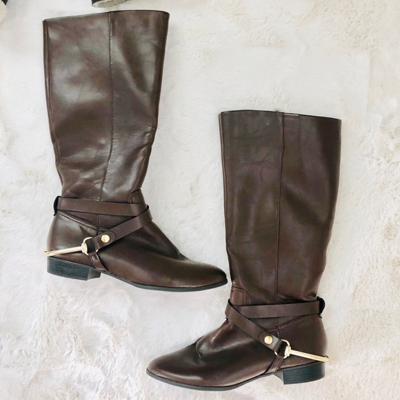 ✨*Flawed*Target Merona Brown Riding Style Knee High Boots Equestrian - Picture 2 of 16